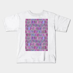 Messy Watercolor Stripes in Pink and Purple Kids T-Shirt